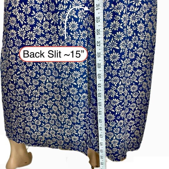 Vintage Y2k 90s Ditsy Floral Boho Maxi Dress 14 Sleeveles Dark Cottagecore Fairy - Picture 11 of 15